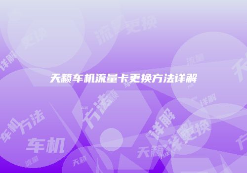 天籁车机流量卡更换方法详解