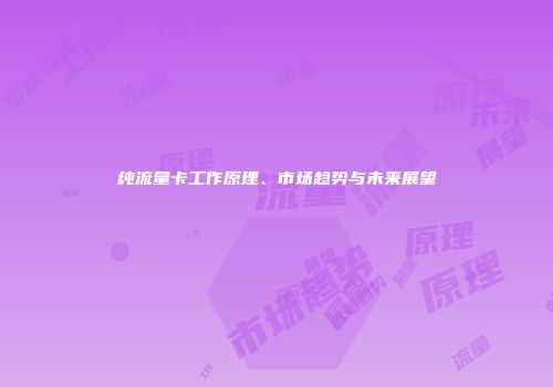 纯流量卡工作原理、市场趋势与未来展望