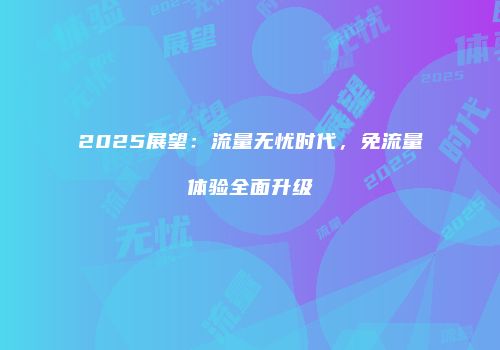 2025展望：流量无忧时代，免流量体验全面升级