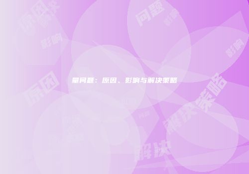 量问题：原因、影响与解决策略