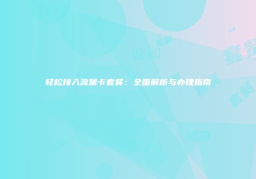 轻松接入流量卡套餐：全面解析与办理指南