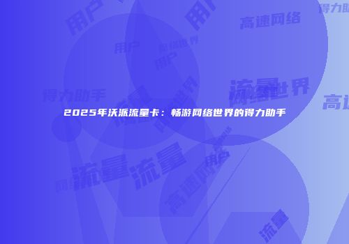 2025年沃派流量卡:畅游网络世界的得力助手
