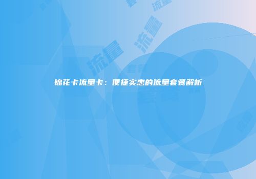 锦花卡流量卡:便捷实惠的流量套餐解析