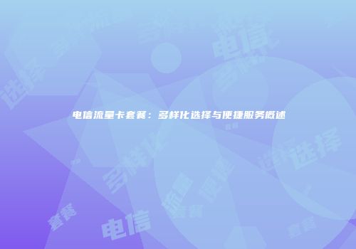 电信流量卡套餐：多样化选择与便捷服务概述