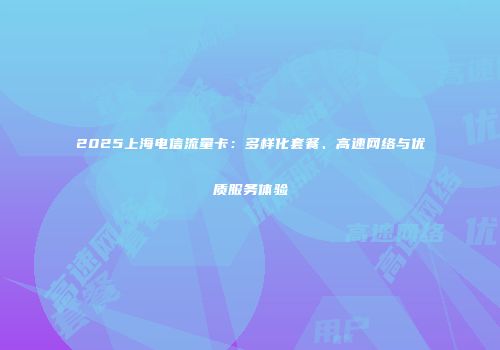 2025上海电信流量卡：多样化套餐、高速网络与优质服务体验