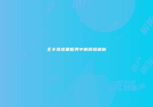 王卡免流量服务中断原因解析