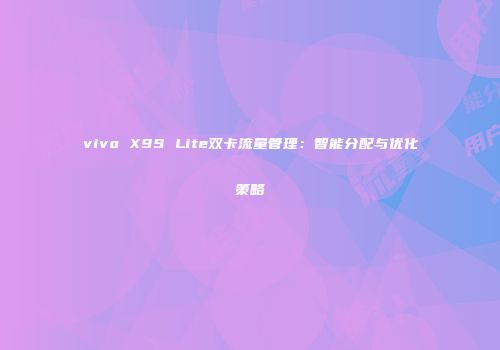vivo X9S Lite双卡流量管理:智能分配与优化策略
