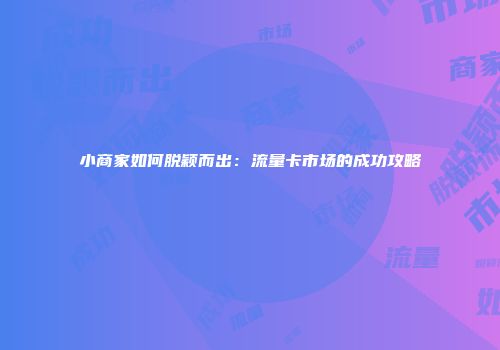 小商家如何脱颖而出：流量卡市场的成功攻略