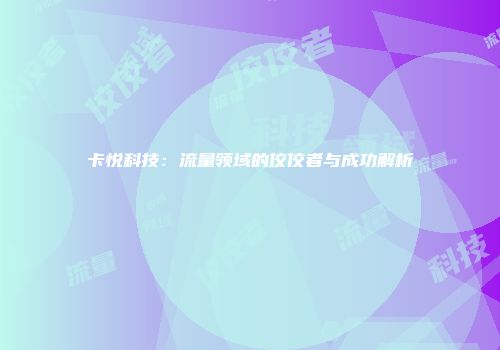 卡悦科技:流量领域的佼佼者与成功解析