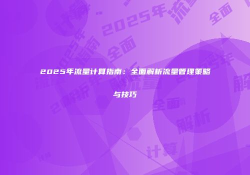 2025年流量计算指南：全面解析流量管理策略与技巧
