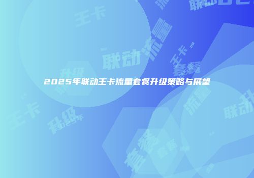 2025年联动王卡流量套餐升级策略与展望