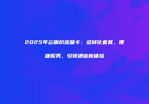 2025年云喇叭流量卡：多样化套餐，便捷服务，引领通信新体验