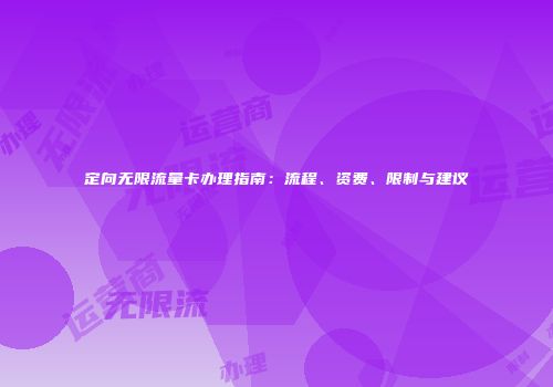 定向无限流量卡办理指南：流程、资费、限制与建议
