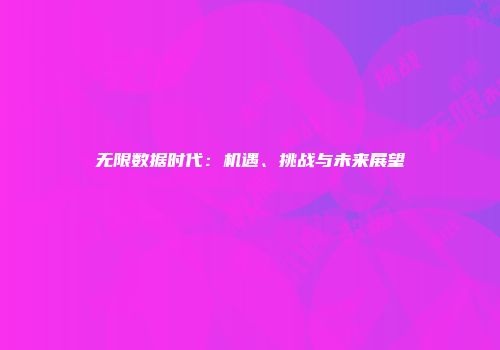 无限数据时代:机遇、挑战与未来展望