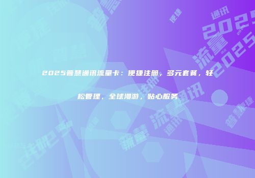 2025普慧通讯流量卡:便捷注册,多元套餐,轻松管理,全球漫游,贴心服务