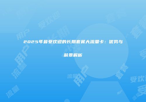 2025年最受欢迎的长期套餐大流量卡：优势与前景解析
