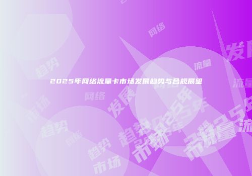 2025年网络流量卡市场发展趋势与合规展望